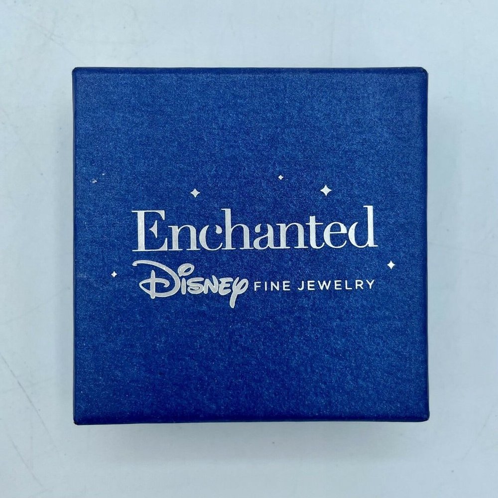 Enchanted Disney Fine Jewelry BELLE Rose Necklace Sterling Silver Diamond 1/5ct - Picture 8 of 8